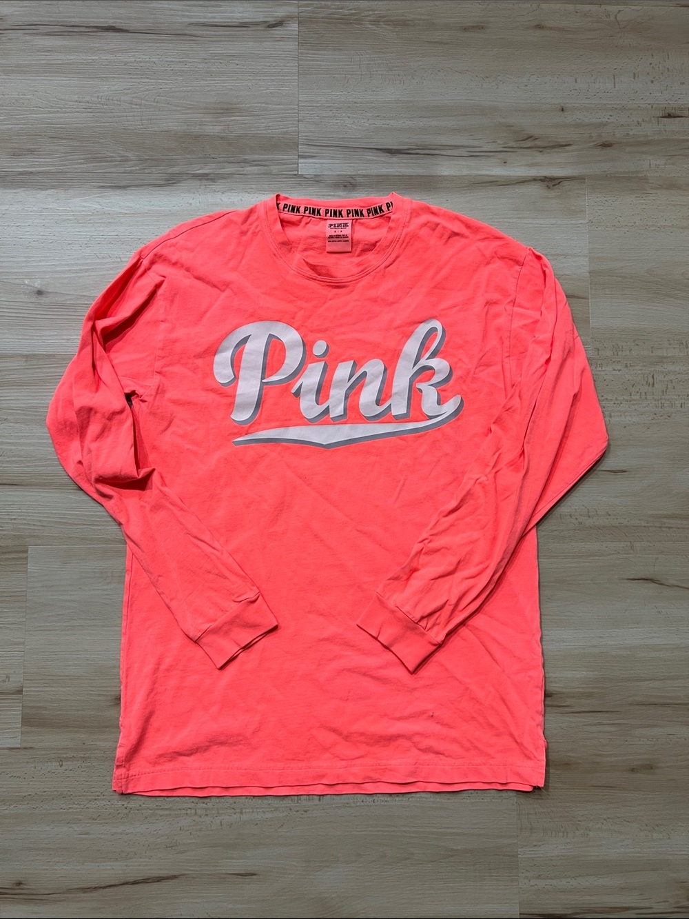 NWOT! PINK Victoria's Secret Long Sleeve Crewneck Shirt - Coral